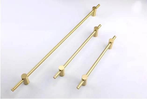 

1pc 10"-22" Minimalism Long Gold brass Cabinet Handles Wardrobe Kitchen Cupboard Pulls Drawer Door Furniture Handle Hardware