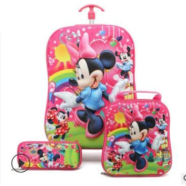 7 Children 3D Suitcase Child Bag Girl Stair Pull Box Roller Multicolor Suitcase School Backpack with Wheel Trolley Case 5 Colors - Цвет: 7