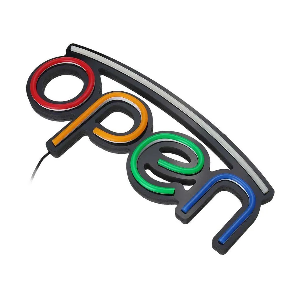 Цветная открытая неоновая вывеска светодиодный настсветильник льник визуальное