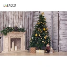 Laeacco деревянная доска экран свечи для камина Рождественская елка подарки фотография фоны новогодние фотографические фоны реквизит