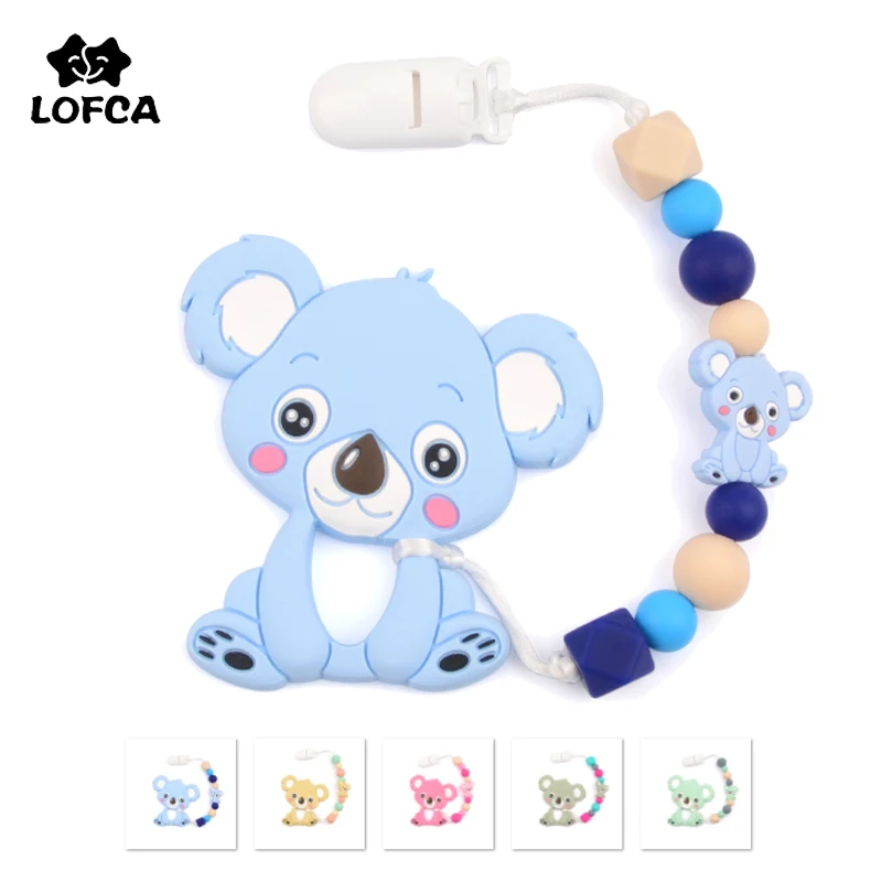 Цепочка прорезыватель для соски LOFCA Koala силиконовый жевательный подвеска без БФА