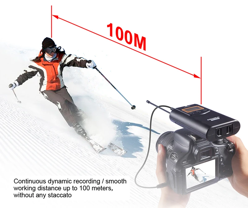 COMICA CVM-WM100 Professional 48 каналов моно/стерео UHF всенаправленная Беспроводная для Canon Nikon