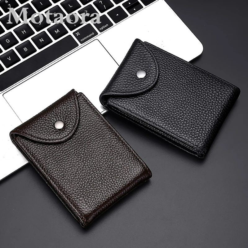 

MOTAORA Men's Credit Card Clutch Cowhide Driver's License Bag Genuine Leather Wallet Short Purse Card Case Slim Cover Wallets