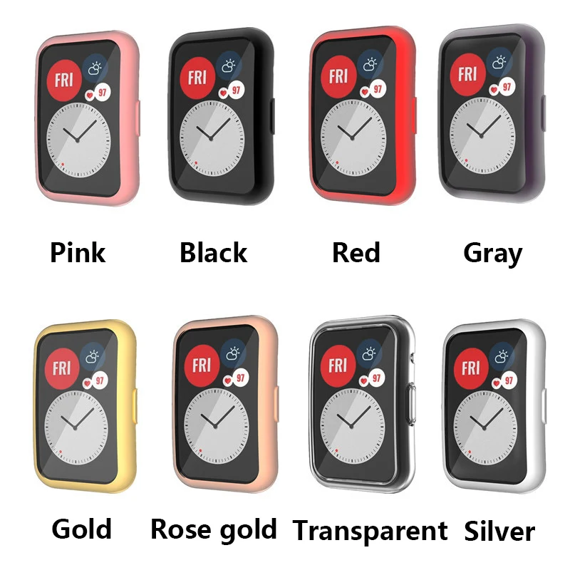 Мягкий защитный чехол из ТПУ на весь экран рамка для Huawei Watch Fit ремешок бампер