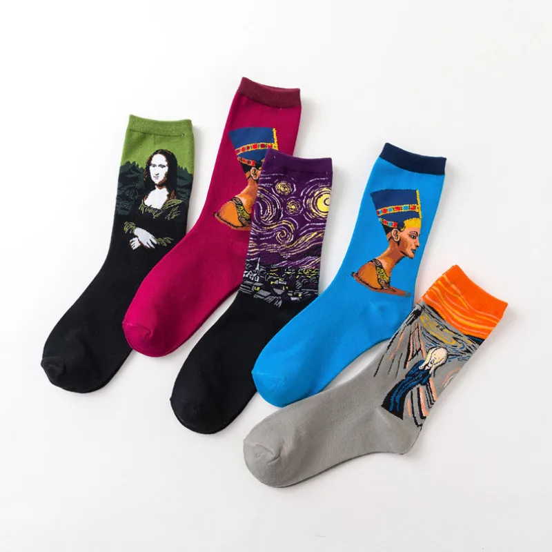 Носки Happy Van Gogh мужские модные масляные ретро коллекция художественные носки
