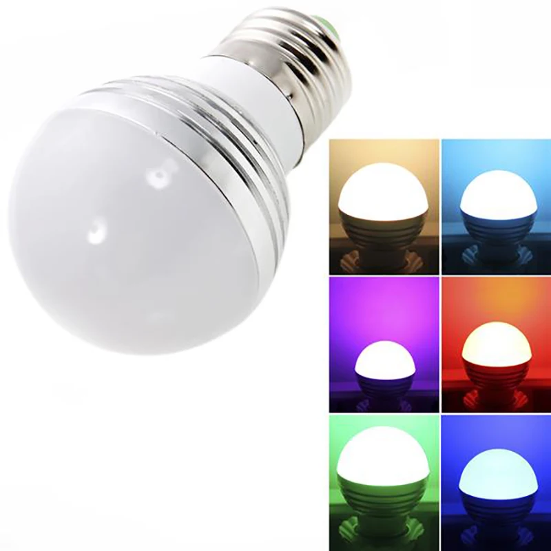 

3W RGB LED Light Bulb Colorful E27 Multicolor Dimmer Bulb Lamp Indoor Wireless Remote Control For Christmas Party Wedding