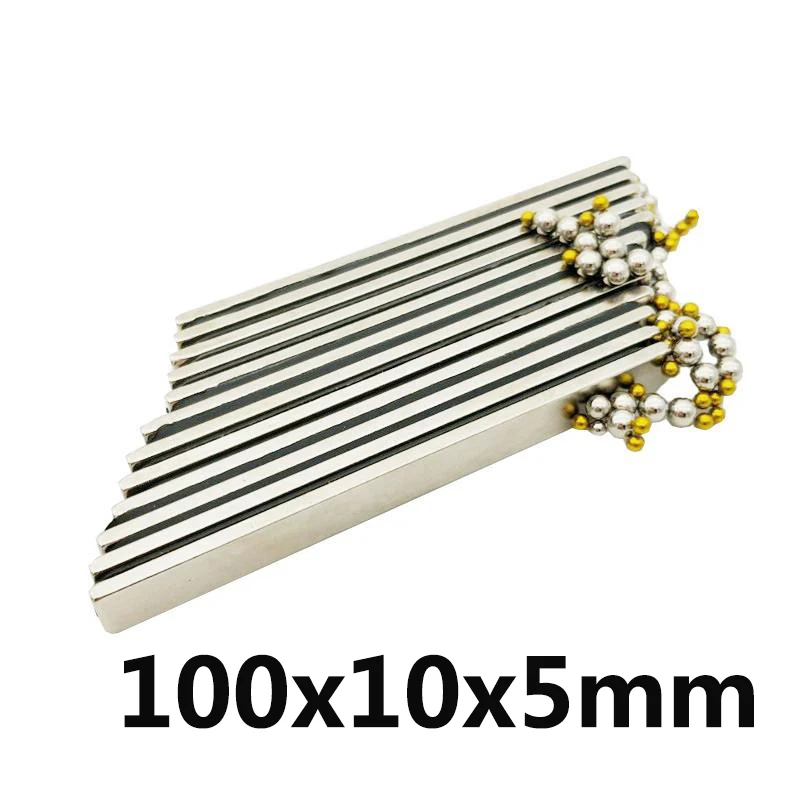 1 ~ 30 шт 100x10x5 мм мощный профессиональный блоковые магниты 100mmX10mm N35 супер
