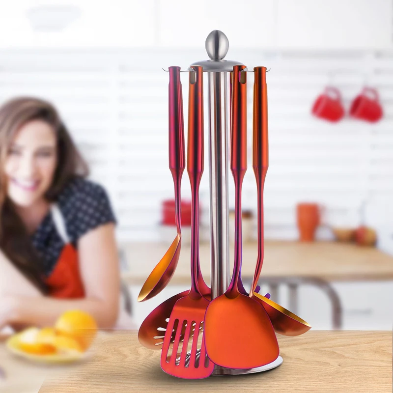 

304 Stainless Steel Kitchenware Six-piece Set Full Cookware Spatula Soup Colander Kitchen Cookware Gadget Set