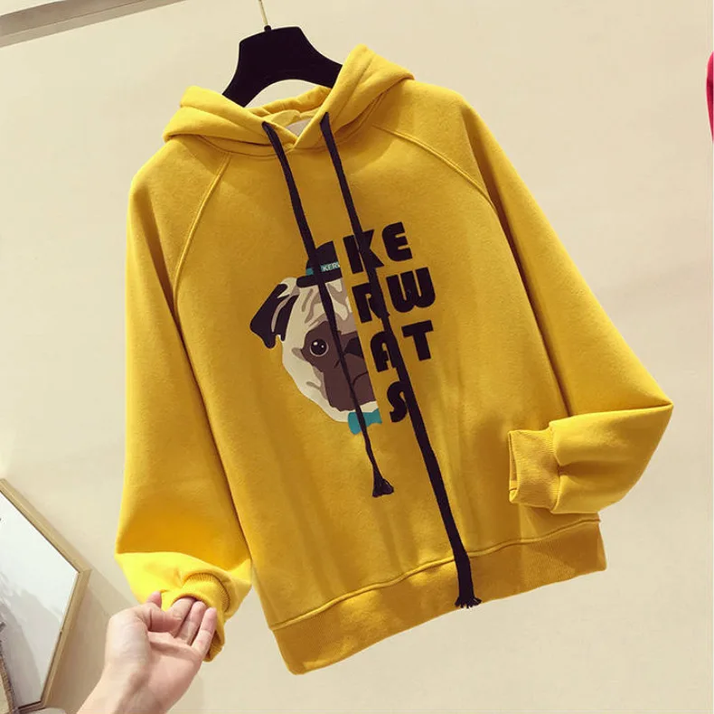

Sweatershirt Casual Solid Women Hooded 2020 Long Sleeve Blouse Lace Up Drawstring Tops one