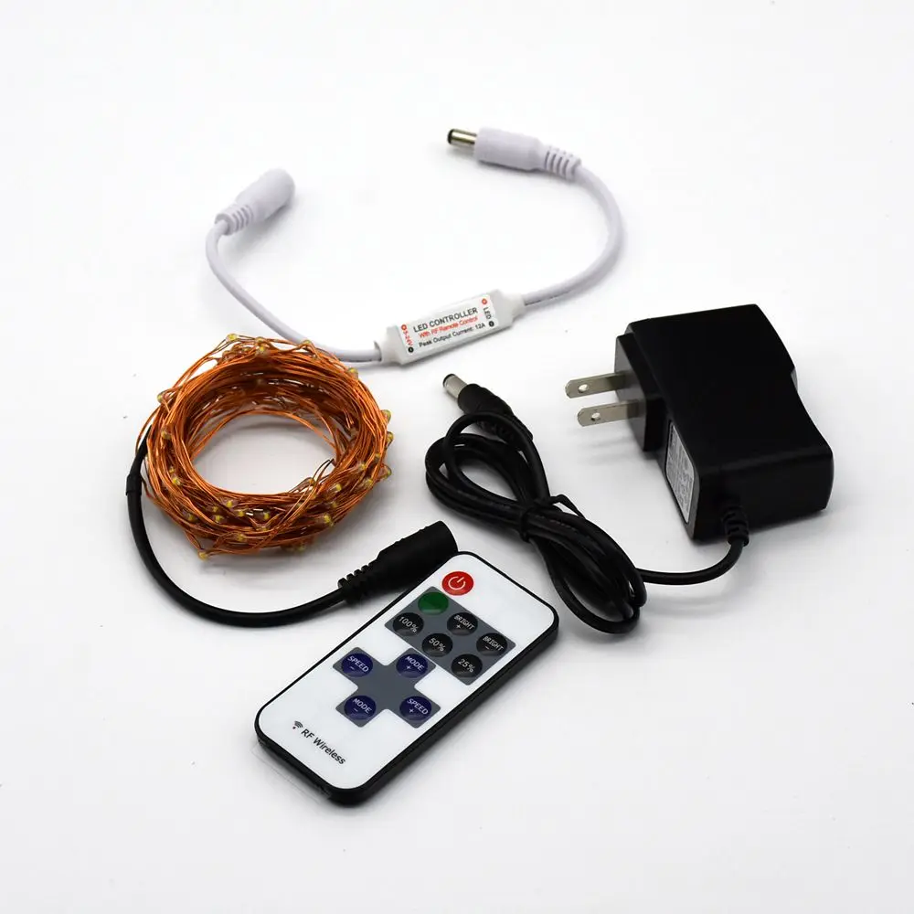 

Сказочные декоративные огни 10 м 20 м 30 м 50 м светодиодный струнный светильник дистанционное управление мерцающие струнные огни водонепрониц...