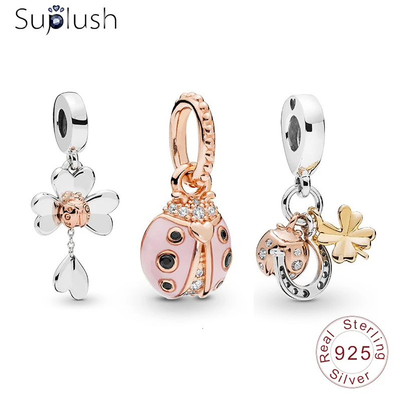 Suplush 100% стерлингового серебра 925 Шарм бусины для оригинальной Подвески Diy