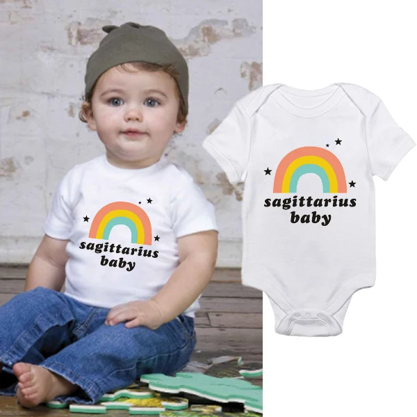 Одежда для маленьких девочек с принтом в виде букв и радуги новорожденных