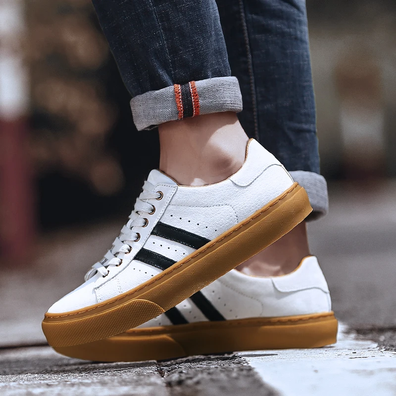 Valstone/мужская повседневная обувь из натуральной кожи Мягкие дышащие кроссовки