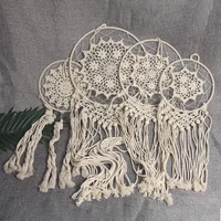 handmade macrame cotton thread dream catcher handwoven tassel wall hanging tapestry pendant craft bedroom decoration ornaments