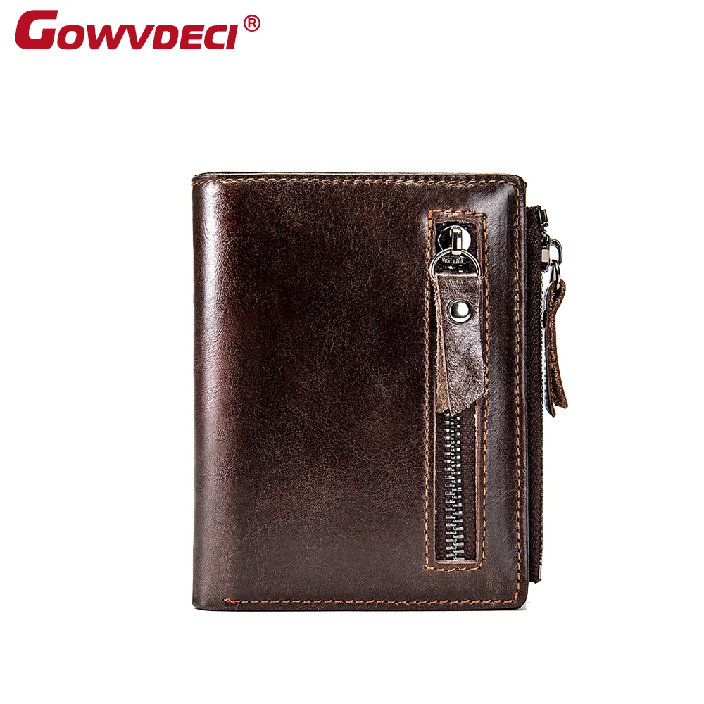 Кошелек из натуральной кожи мужской корейский Повседневный модный короткий