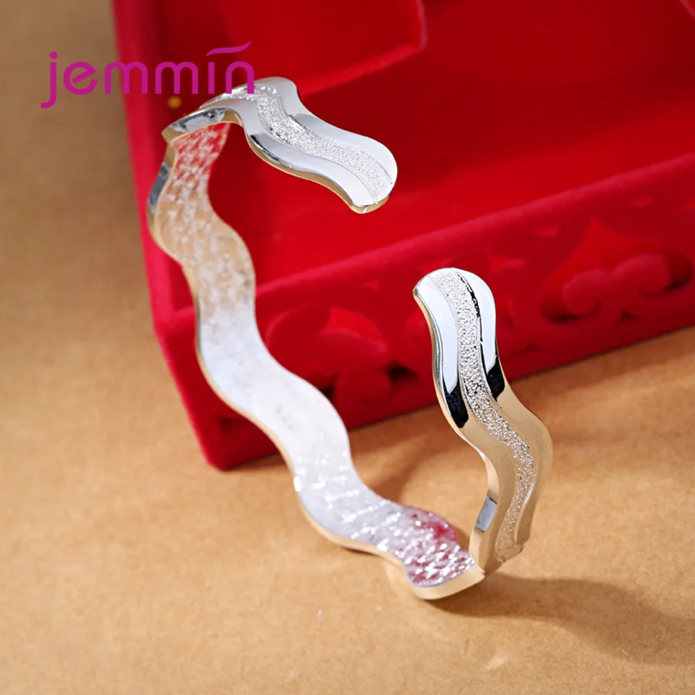 Attractive 925 Sterling Silver Jewelry Accessories Surface Vintage Made Fashion Gift Statement Sea Wave Bracelets for Women Men | Украшения
