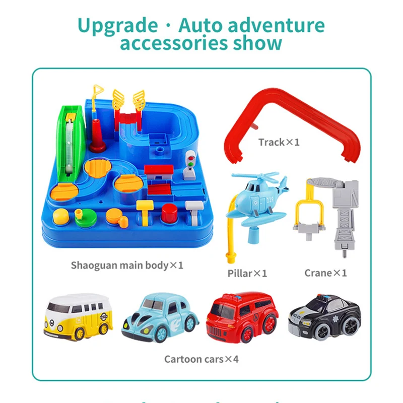 

Kids Educational Car Toys for Boys Track Adventure Brain Table Games Rail Cars Mechanical Parking Lots Children Xmas Gifts