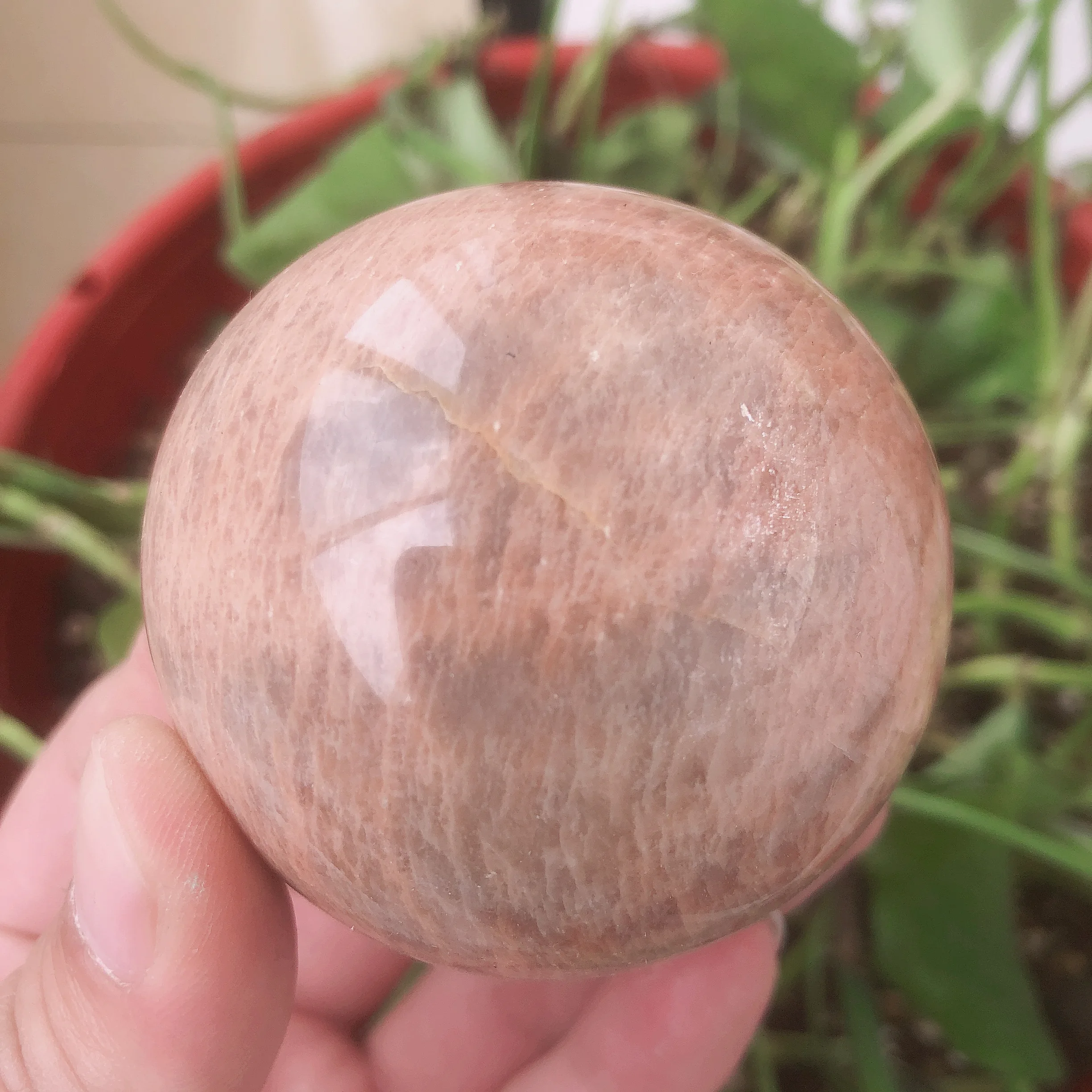 

1pc Natural Crystals Quartz Pink Moonstone Sphere Crystal Ball Energy Healing Stones Room Home Aquarium Decoration Accessories