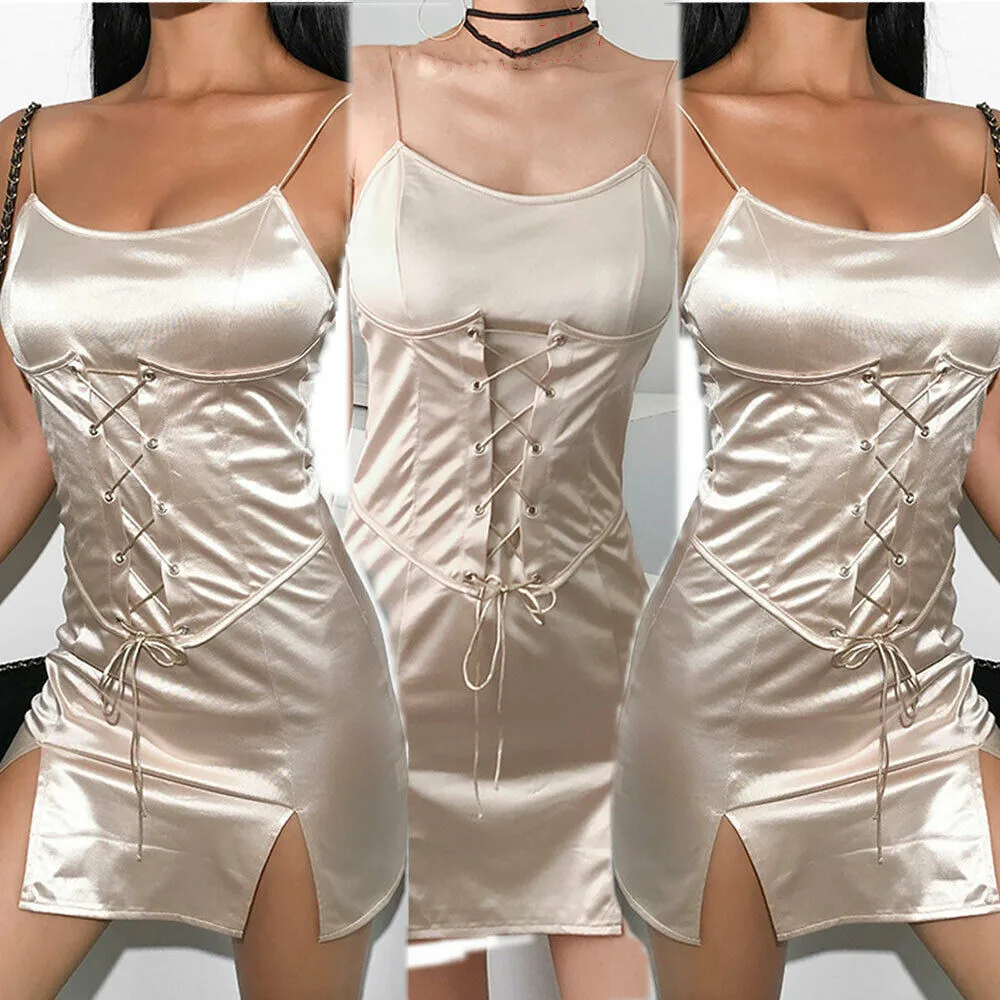 Новинка летнее женское сексуальное короткое мини платье без рукавов эластичное