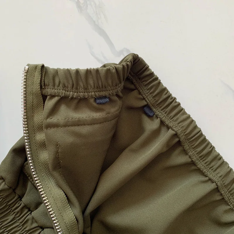 

PPXX Fashion Army Green Girl Women Jumpsuit Shoulder Less Mother Daughter Dresses Family Matching Clothes Family Outfits Zipper