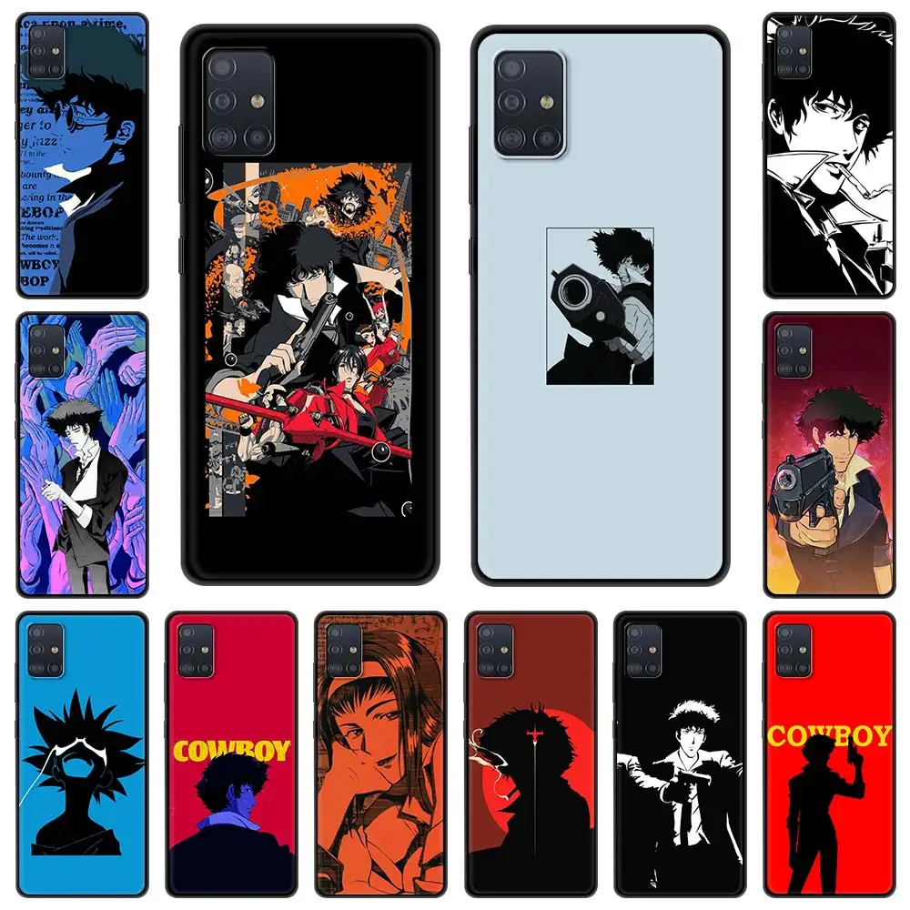 

Cowboy Bebop Japanese Anime Love Phone Case for Samsung Galaxy A51 A71 A21S A12 A11 A31 A52 A41 A32 5G A72 A01 Soft Black Cover