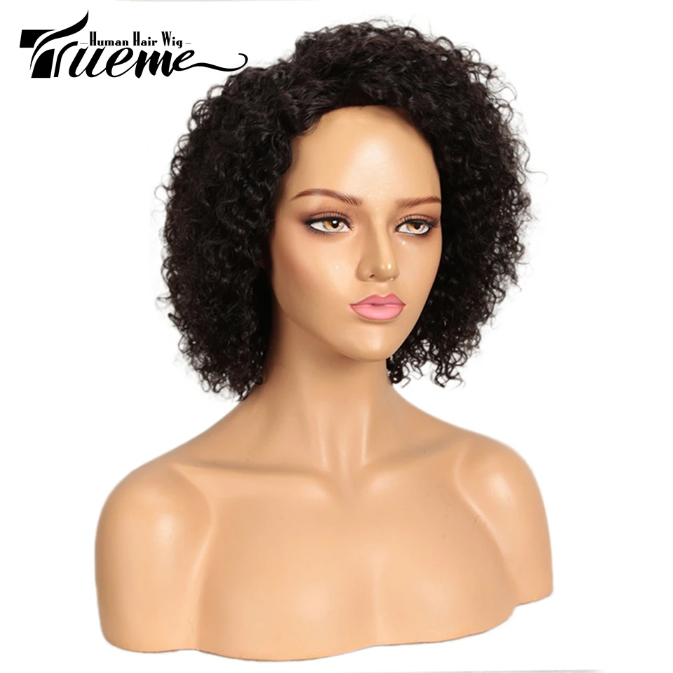 Кудрявые человеческие волосы Trueme парики для чернокожих женщин кудрявые короткие