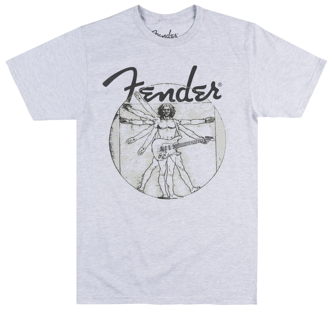 Фэндеры электрические гитары витрувиан человек футболка Музыкальные