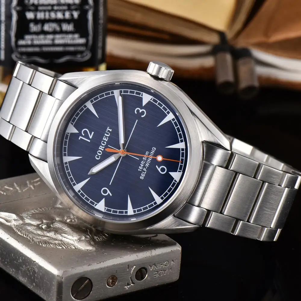 Часы мужские механические с автоподзаводом и сапфировым стеклом 41 мм | Наручные