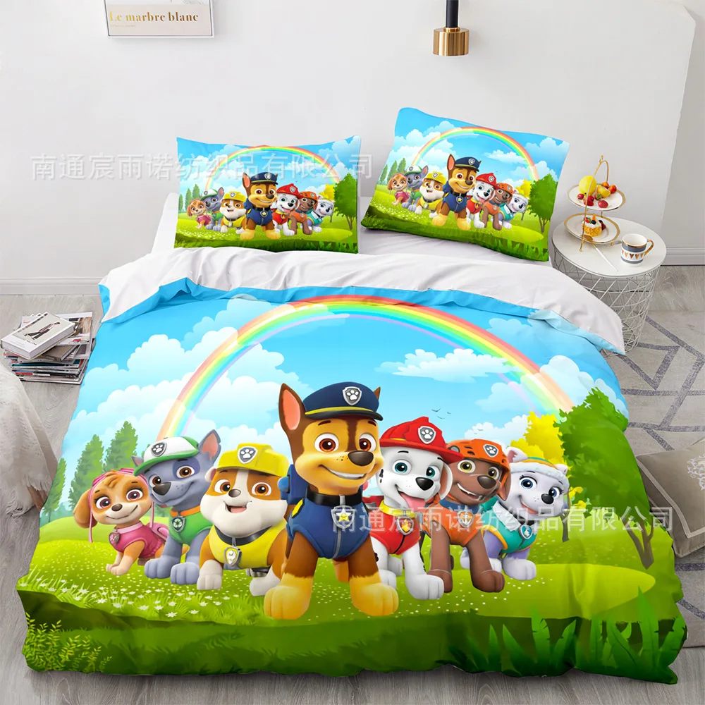 Paw Patrols Kid Bedding Set Child Bedroom 3D Cartoon Printed Quilt Cover Pillowcase Bed Spead Duvet Cover Boy Girl Birthday Gift
