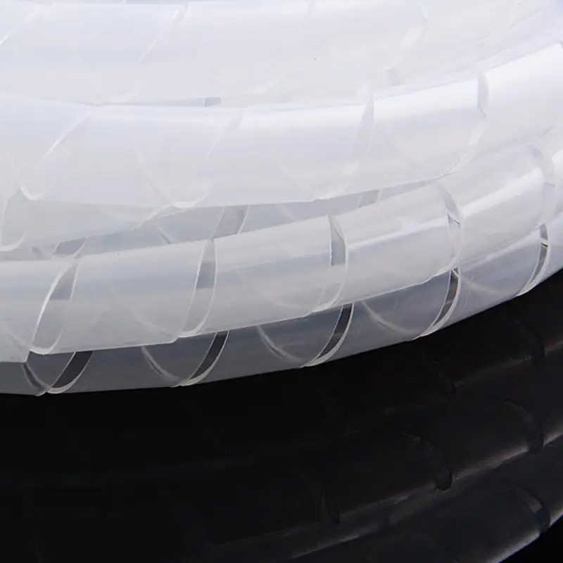 

white cable wire winding pipe spiral wrapping wire organizer Sheath Tube 8x6mm Cable sleeve harness hose wound tube