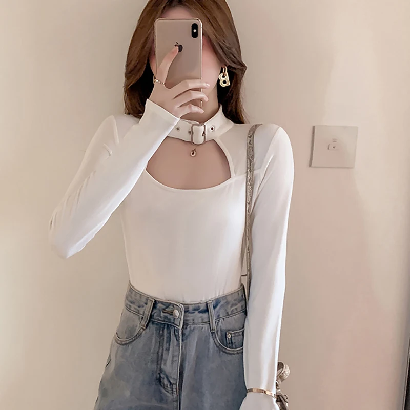 

BOBOKATEER Long Sleeve T Shirt Women Clothes Poleras Mujer Plus Size Woman Tshirts Tops Women 2021 Black Femme T-shirty Damskie