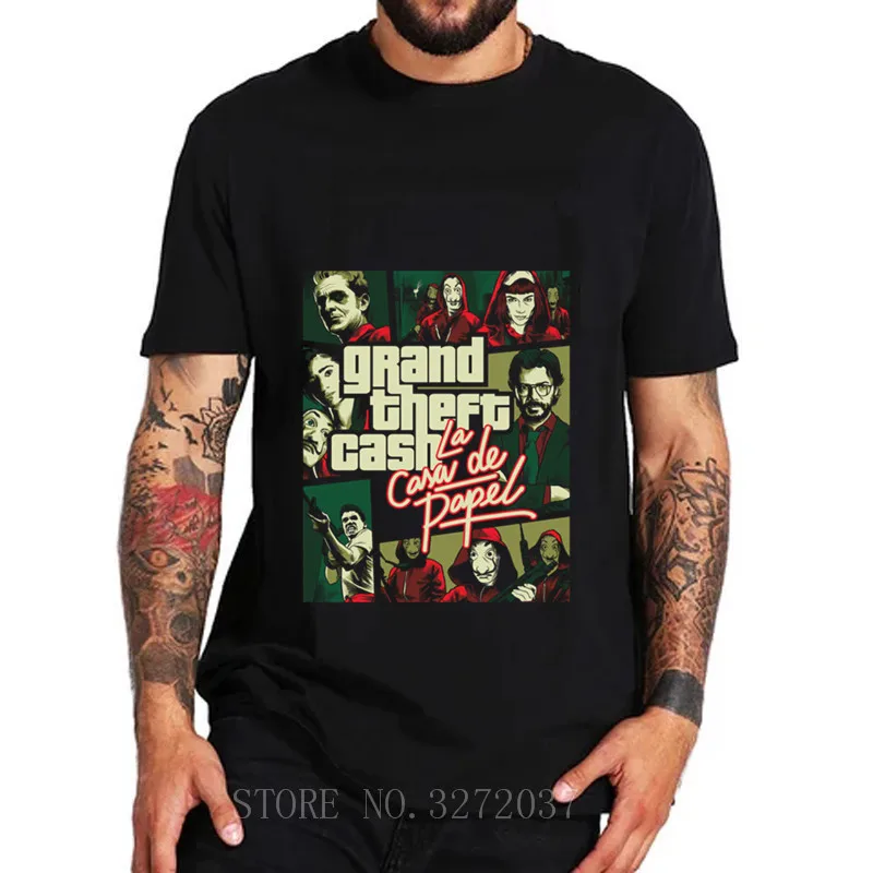 Футболка La Casa De Papel большая кража наличных GTA игра для мужчин деньги Heist Bella Ciao