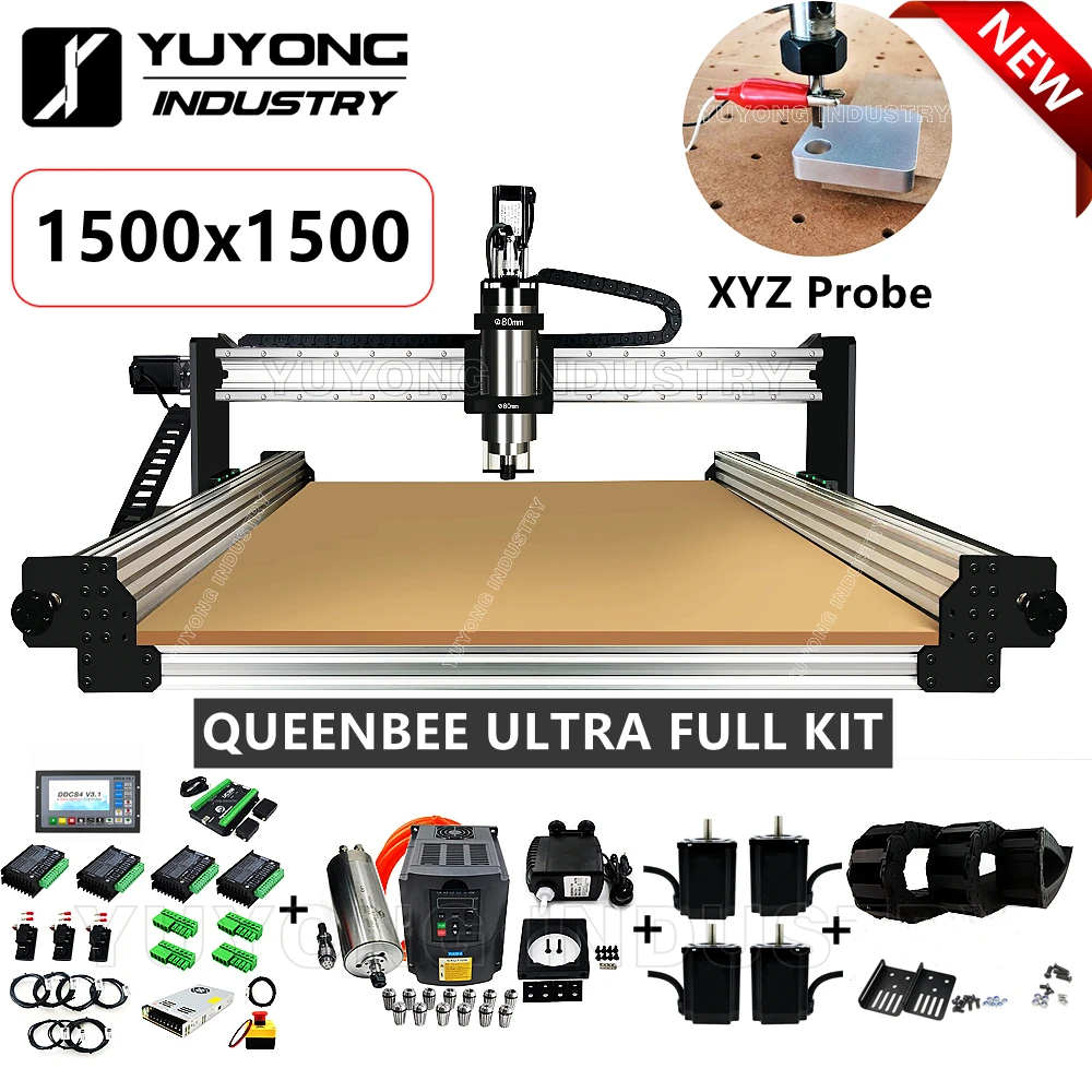 

1515 QUEENBEE ULTRA CNC Full kit Linear Rail upgraded precise CNC router Engraving machine with Brand New Tensioning system