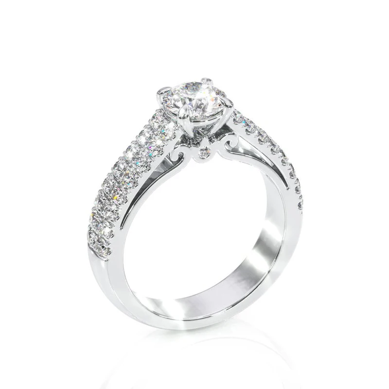 

5.5mm FG Color Moissanite Genuine 14K White Gold Engagement Ring for Women Wedding Anniversary Gift