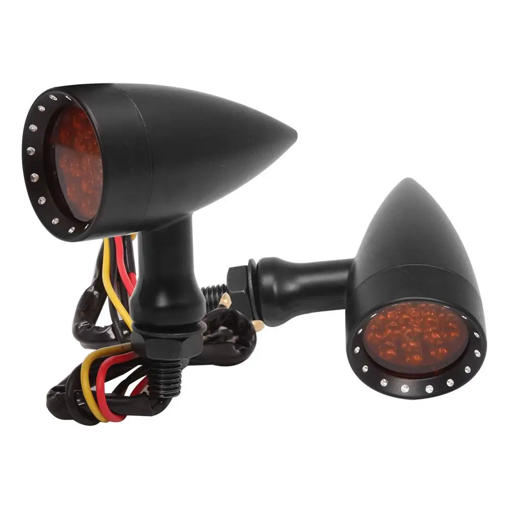 Мотоцикл Кафе Racer Bullet LED указатель поворота Стоп-сигнал сетчатый объектив