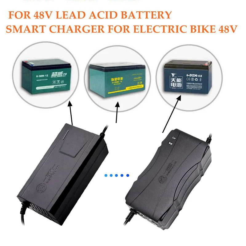 48v 20ah smart charger electric bike car e bike scooter charging adapter dc59v 2 8ah for lead acid battery accumulators 12ah free global shipping
