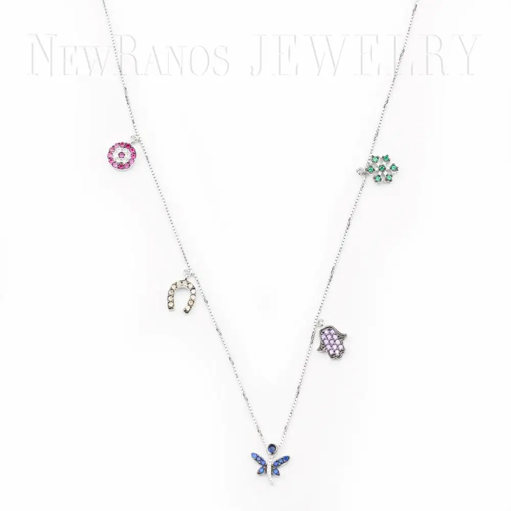 Newranos 925 Sterling Silver statement Choker necklace hand necklaces fashion collar women jewelry Personalized | Украшения и