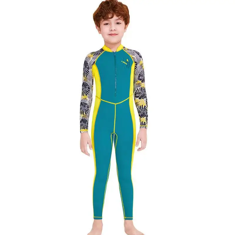 

Kids Full Bathing Suit for Water Sport, Warmth and Sun Protection Rashguards Sunsuit Swimwear Boys Girs Front Zip Long Sleeve