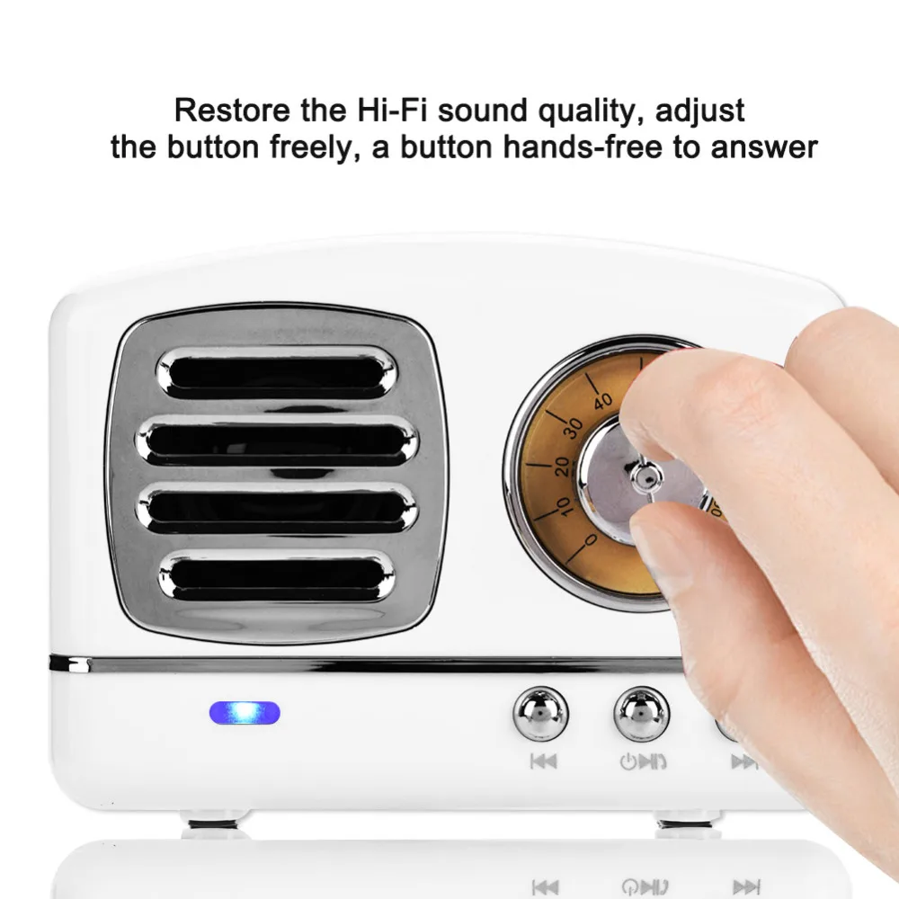 

HM11 Mini Bluetooth V4.1 Wireless Retro HIFI Radio Speaker Portable Subwoofer Music Player Support TF card