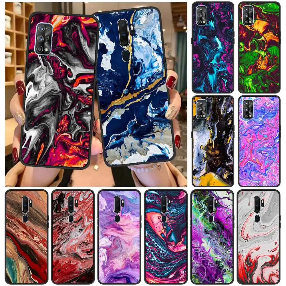 

Painted Bag Fundas Phone Case For Oppo A52 A53 Silicone Soft TPU Black Cover For Oppo A9 2020 Case Luxury Shockproof Shell Coque