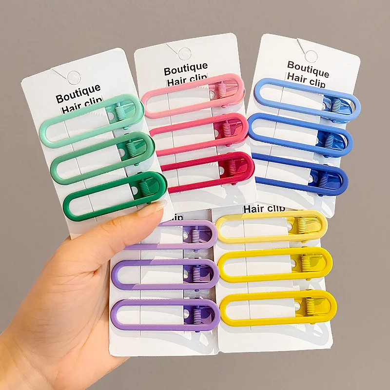 

3PCS/Set Candy Colors Hairpins Girl Kids Frosted Barrettes Children Headdress Hair Accessories Hair Clips for Women