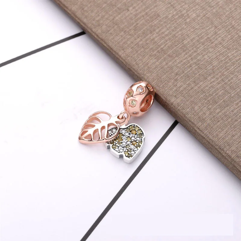 Новинка бусины-подвески в виде серебряного сердца подходят под розовое золото
