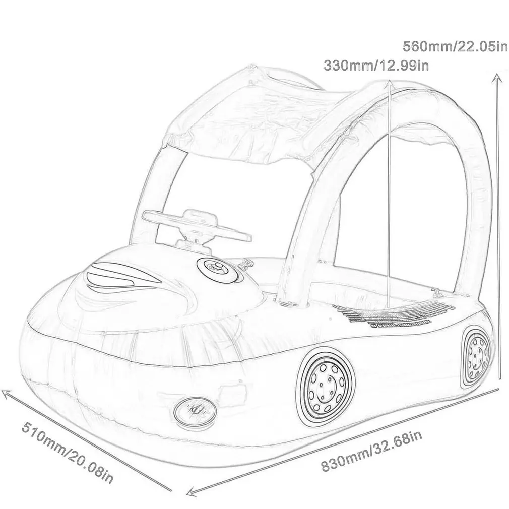 Детское плавающее кольцо солнцезащитный козырек рулевое колесо безопасное для