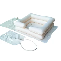 portable hair washing basin with drain tube for the disabled inflatable shampoo basin tub bed rest nursing aid sink shampoo tray