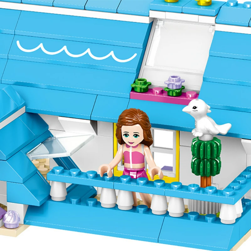 Друзья серии поп звезда дом строительные блоки с фигурами пляжная вилла кирпичи