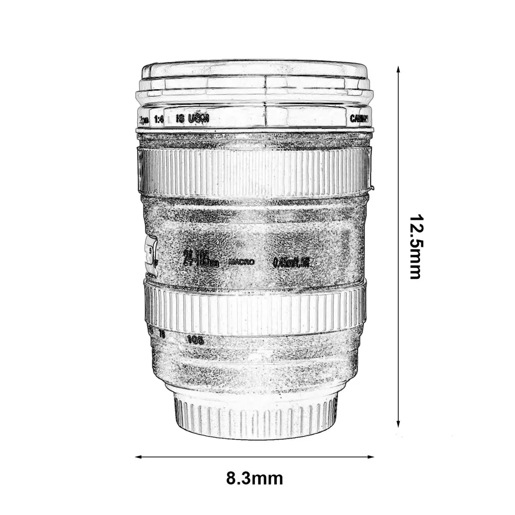 

New Creative Durable DIY Stainless Steel ABS Travel Coffee Mugs Tea Cup Water Coffee Camera Lens Cup With Lid Gift Hot Drinkware