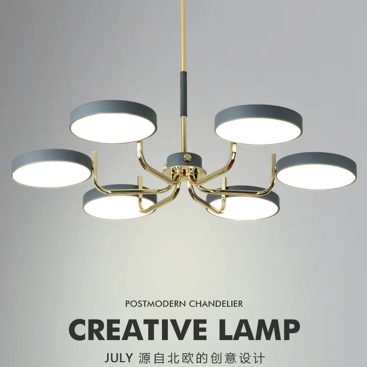 Nordic minimalist light luxury living room chandelier Personality LED bedroom color dining lamp European home lighting | Лампы и