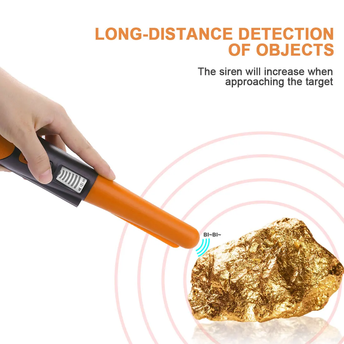 

Gold Detector Professional Pointer Metal Detector Handheld Pinpointing Gold Digger Garden Detecting Waterproof Head Pinpointer
