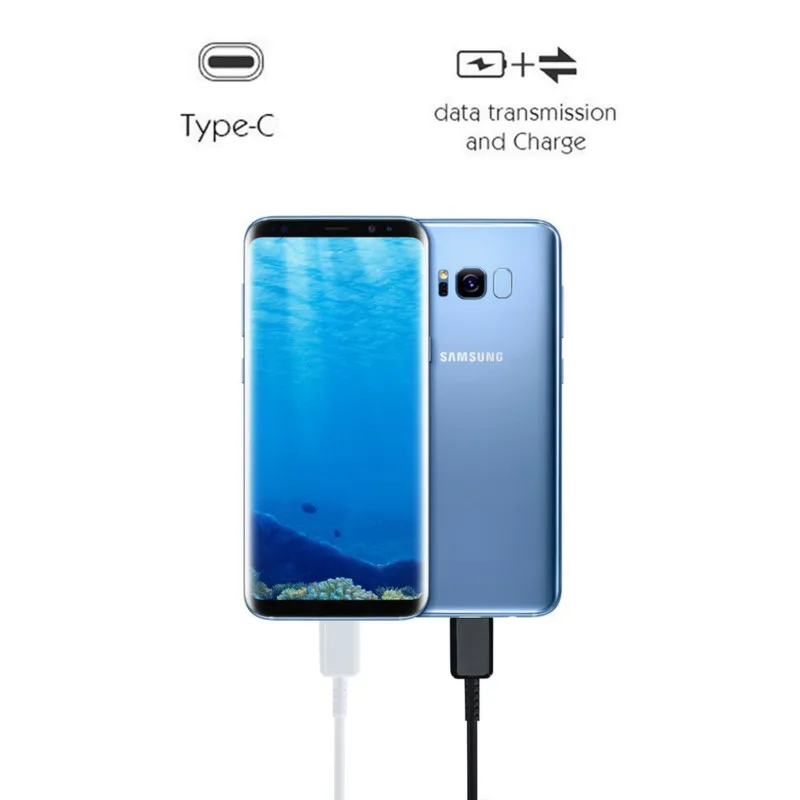 Original SAMSUNG USB C Type Cable 20cm 120cm 150cm Fast Charge Data Line For Samsung Galaxy S8 S9 Plus S10 e A5 A7 2017 Note 8 | Мобильные