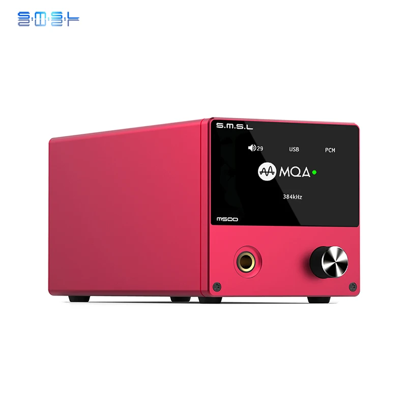 SMSL M500 MQA USB ЦАП усилитель для наушников ES9038PRO чип RCA оптический Caoxial аудио декодер усилители DSD Mini XMOS XU-216 - Цвет: M500-Red